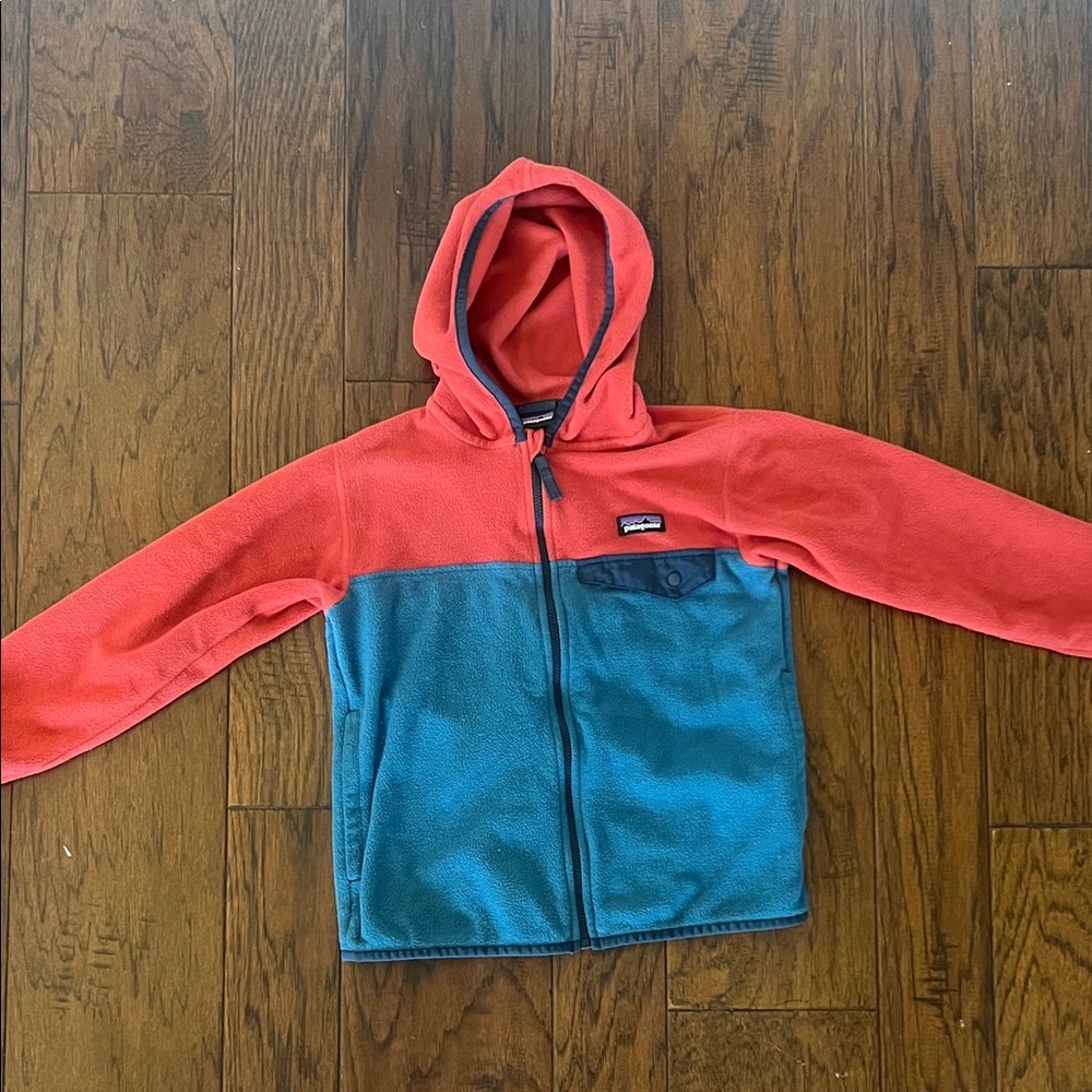 Patagonia Kids' Coral and Teal Fleece Hoodie